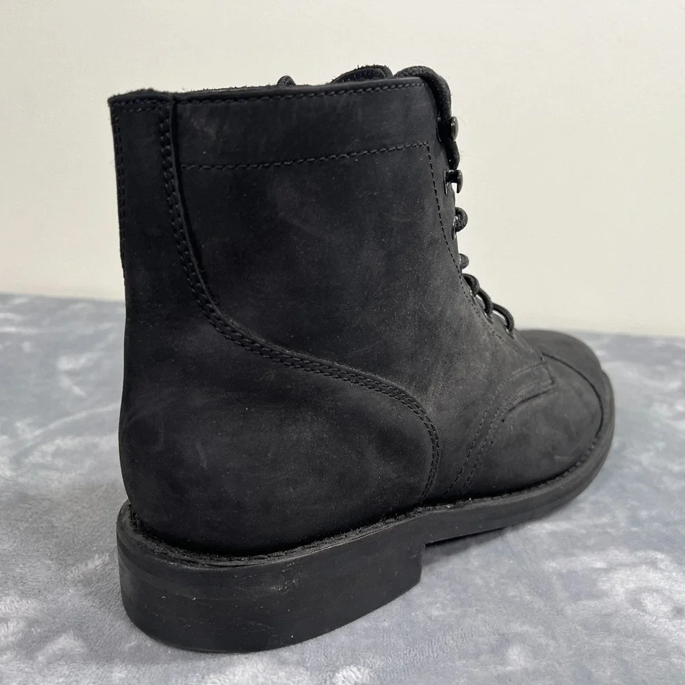 Thursday Captain Boots Mens Size 11 Black Matte Leather Lace Up Cap Toe Chukka